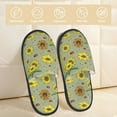 thumbnail image 2 of Slippers for Women, Sage Green With Sunflowers Womens Slippers Fuzzy Winter House Shoes, Soft Anti-Skid Slippers Indoor and Outdoor, 2 of 7