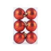 Christmas Balls Ornaments Basketball 6cm 6pcs for Xmas Tree - Shatterproof Christmas Tree Decorations Large Hanging Ball
