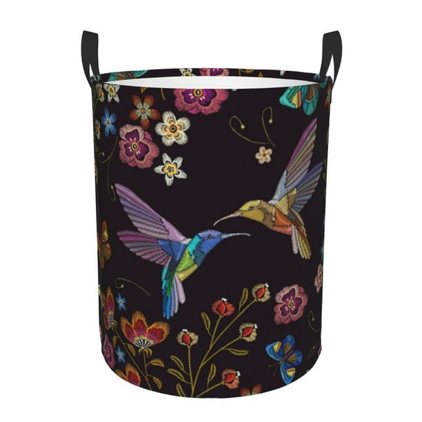 Fotbe Humming Bird Cesto de Ropa con Asas, Cesto Impermeable de Gran Capacidad, Bolsa de Lavado para Dormitorio, Cesto de Ropa con Ruedas y Asas-Medium