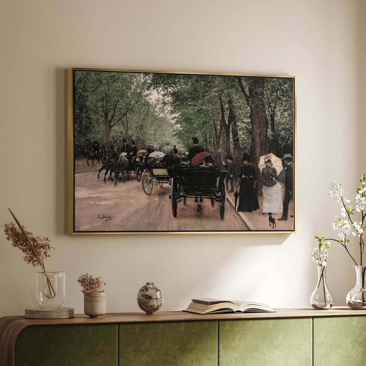 Vintage Animal Print-XXX By Wexford Home Framed in Gold Wood Gallery Wrapped Canvas 27 in. x 41 in.