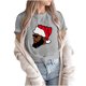 thumbnail image 4 of Camiseta informal con estampado de árbol de Navidad de manga corta y cuello redondo para mujer Pompotops hfajkhk124624, 4 of 6