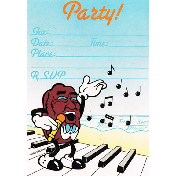 California Raisins Vintage 1988 Invitations w/ Envelopes (8ct)
