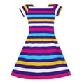 thumbnail image 2 of Girls Dress Colorful Striped Knitted Cotton Stretch School Sundress 4 Years, 2 of 4