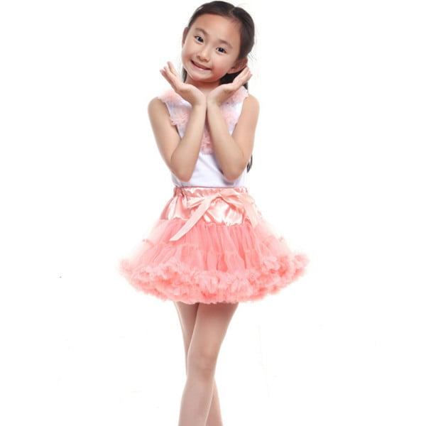 Girls Fluffy RARA Skirts Pettiskirts Tutu Princess Party Skirts Ballet Dance Wear 12M-8 Years XS, Hot Pink+Champagne+Pink 