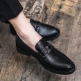 thumbnail image 3 of Men's British Slip-On Loafer Wedding & Sole,  Cushioning, Rubber Outsole - All-Season Formal Dress Footwear & Work Shoes - Mid-Top Round Toe Pumps with Second-Layer Upper, 3 of 6