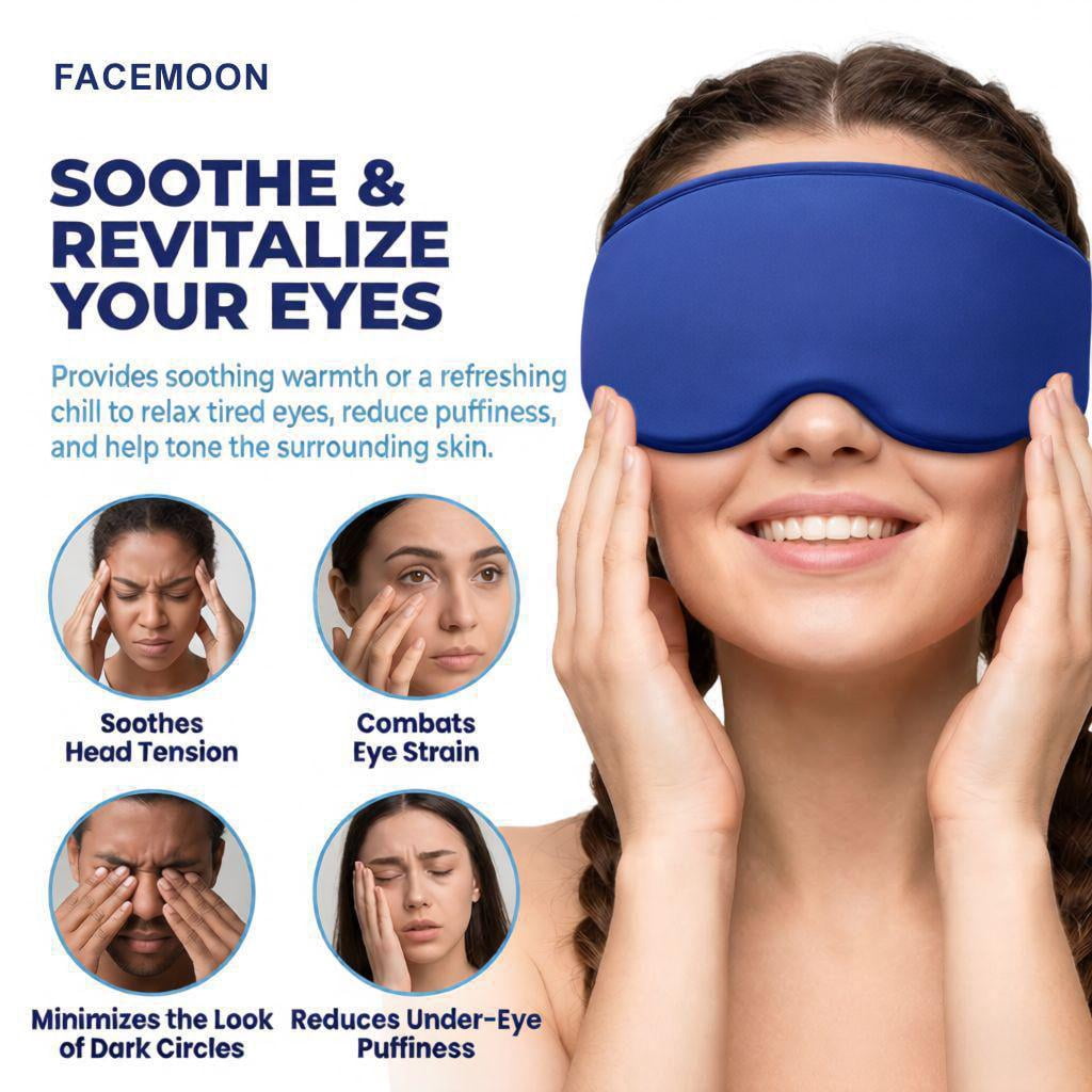 FACEMOON Reusable Gel Eye Mask, Compress for Puffy Eyes & Dark Circles, Cooling Eye Mask