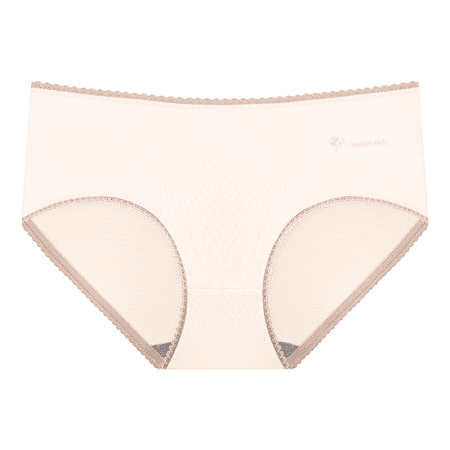Fulorrnie Seamless Women s Underwear Lace Trim No Show Panties for Everyday Comfort Mid Rise Lace Edge Brief Panty  Beige  XXL