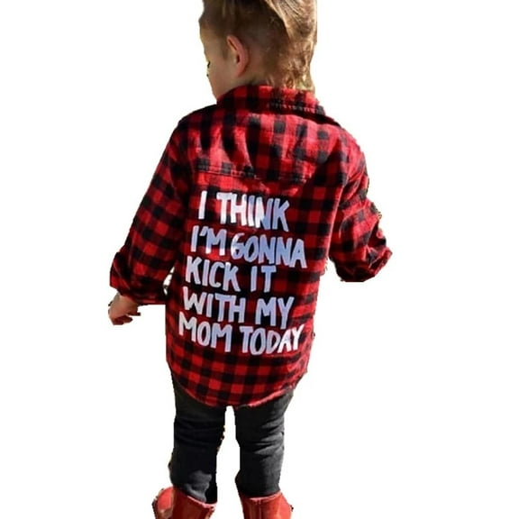 Jxzom Toddler Long Sleeve Shirt Baby Boy Girl Button Down Red Plaid Flannel Shirt 3T