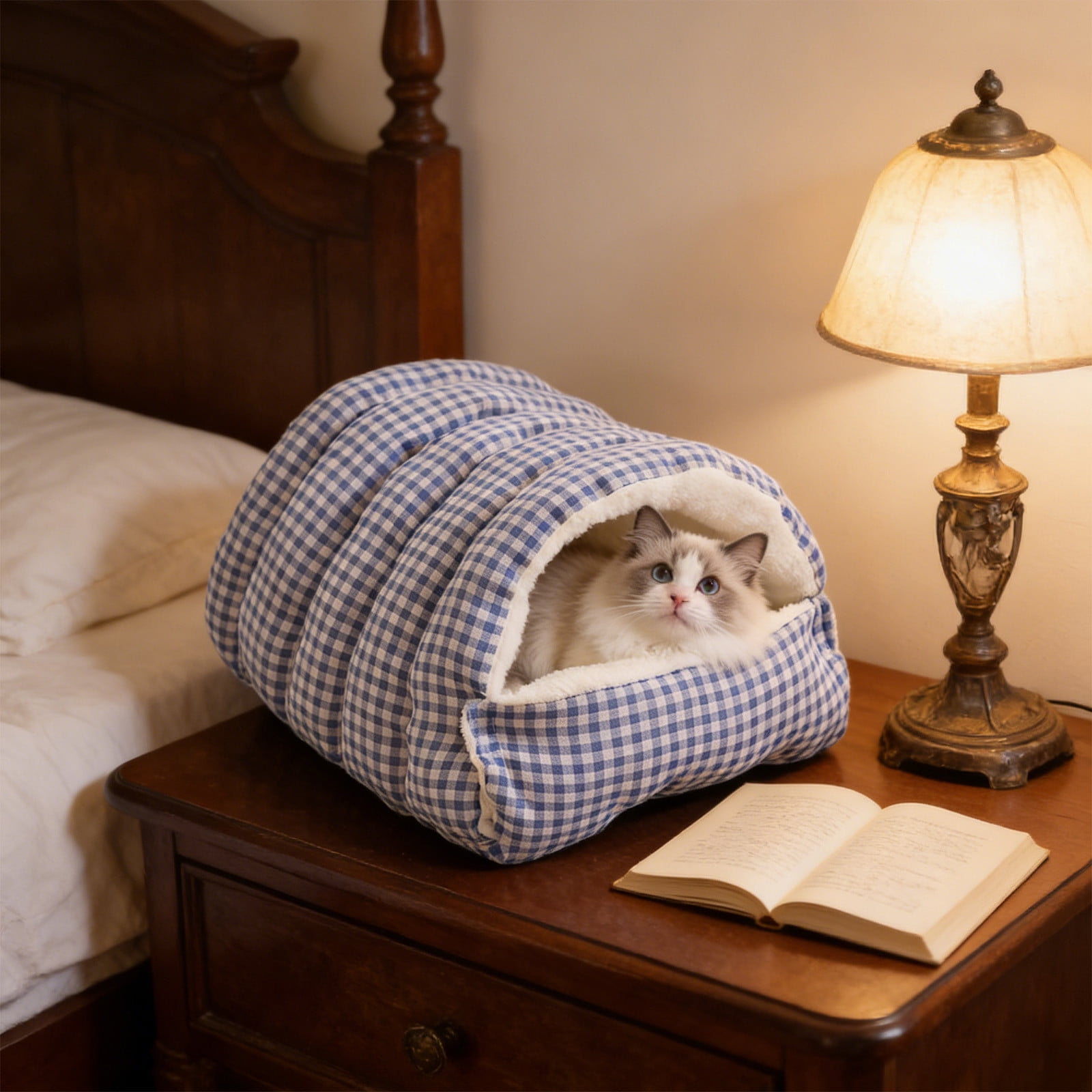 Lunxisen 3 Pcs Dog Bed Self Warming Puppy House Cozy Cat Sleeping Tent Cave Beds Indoor Kitten Nest Kennel Hut for Small Medium Dog Cats(L)