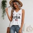 thumbnail image 6 of Iaqnaocc 250 Anniversary Usa Shirt Tank Tops for Women Sleeveless 2026 Summer Casual Loose V-Neck Pleated Tees Independence Day USA Flag Festival Tee Tops White S, 6 of 6