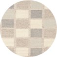thumbnail image 1 of Ahgly Company Indoor Round Contemporary Tan Brown Checkered Area Rugs, 5' Round, 1 of 6