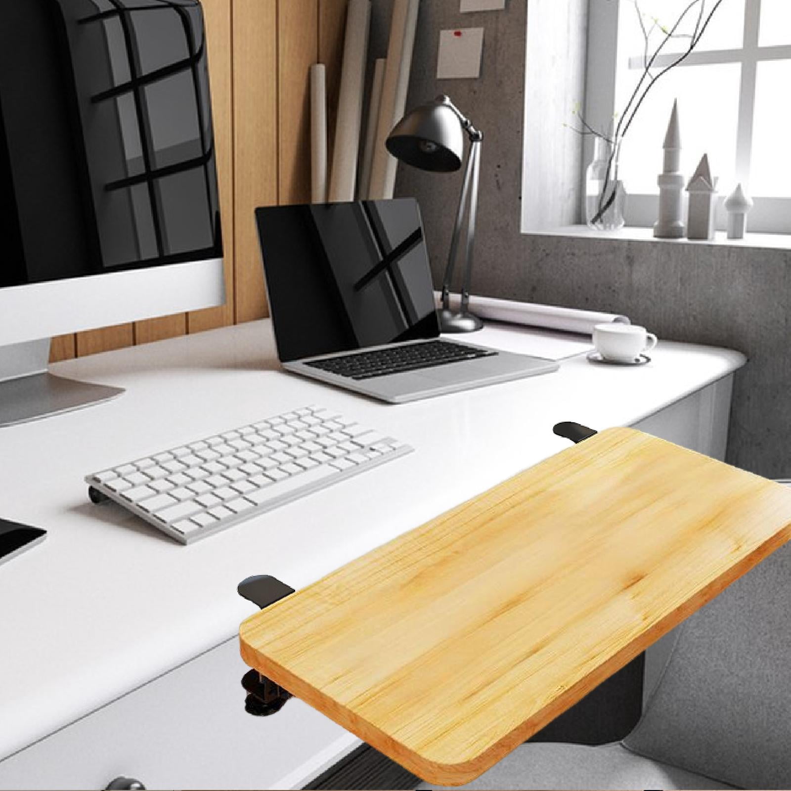 CoudarTitie Desk Extender Board Desk Extender Tray Adults Accessories Arm Rest Expansion Wood Color