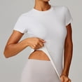 thumbnail image 5 of Felirenzacia Women's Casual Summer Short Sleeves Shirts Top Athletic Fitted Moist Wicking Crew Neck Tee for Yoga Workout White,XL, 5 of 5