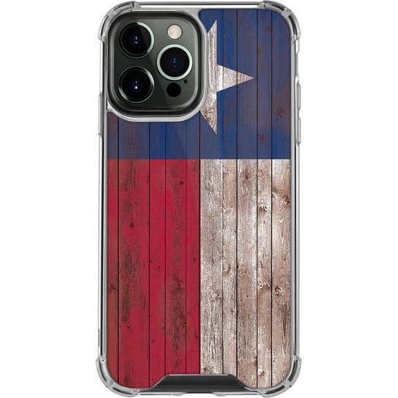 Skinit Countries of the World Texas Flag Dark Wood iPhone 13 Pro Max Clear Case