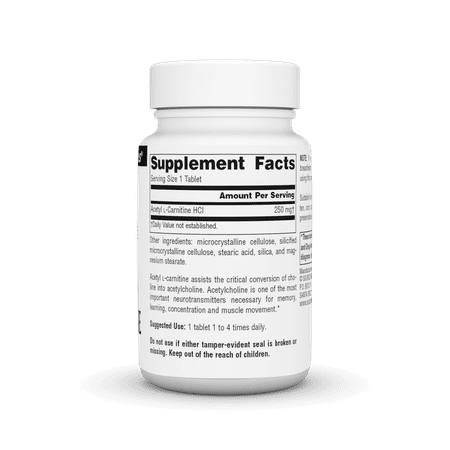 Source Naturals Acetyl L-Carnitine - Supports Healthy Brain Function & Memory - 120 Tablets 120 Count (Pack of 1)
