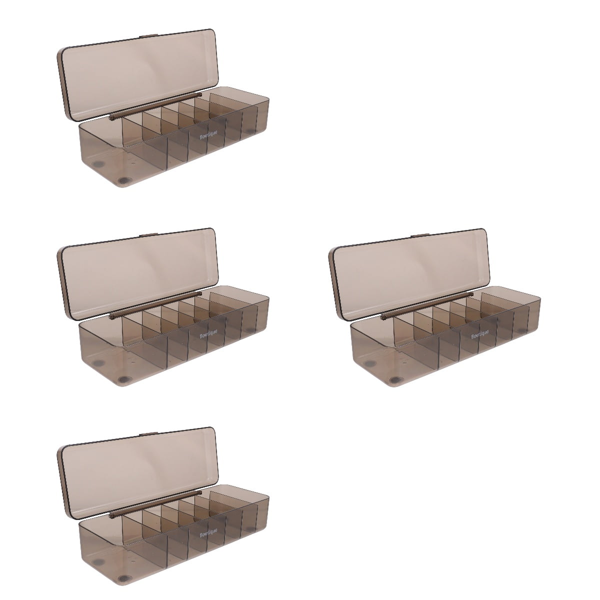 unbranded 4pcs Cable Management Box Electronics Organizer Bin 7-slot Cord Organizer Case