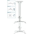thumbnail image 3 of Duramex Support de Projecteur - Support de Plafond Universal LCD DLP Inclinable Pivotant à 360° (Télescope Blanc), 3 of 3