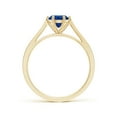 thumbnail image 2 of ANGARA Natural Tapered Shank 1 ct Blue Sapphire Ring with Diamonds in 14K Yellow Gold for Women (Size-6mm) | September Birthstone, Anniversary, Jewelry Gift for Women | Natural Sapphire Ring, 2 of 9