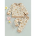 thumbnail image 2 of Baby Girl Fall Outfits Floral Sweatshirt Pants Clothes Set Newborn Infant Clothing Gifts 3 6 9 12 18 24 Months, 2 of 9