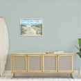 thumbnail image 2 of Ocean Shore Beach Boardwalk Coastal Painting White Framed Art Print Wall Art, 2 of 7