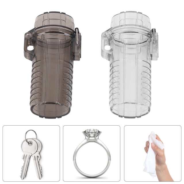 Caja De Bolsillo Resistente Al Agua, Contenedor Compacto Con Cordón Para Llaves, Anillos, Pendientes, Pañuelos, Hermético Y A Prueba De Humedad, 2 Uds.