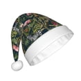 thumbnail image 2 of Haiem Flamingos And Palm Leaves Pattern Santa Hat Confortable Velvet Christmas Hat for Christmas Party Favors Fit for Adults Men Women, 2 of 6