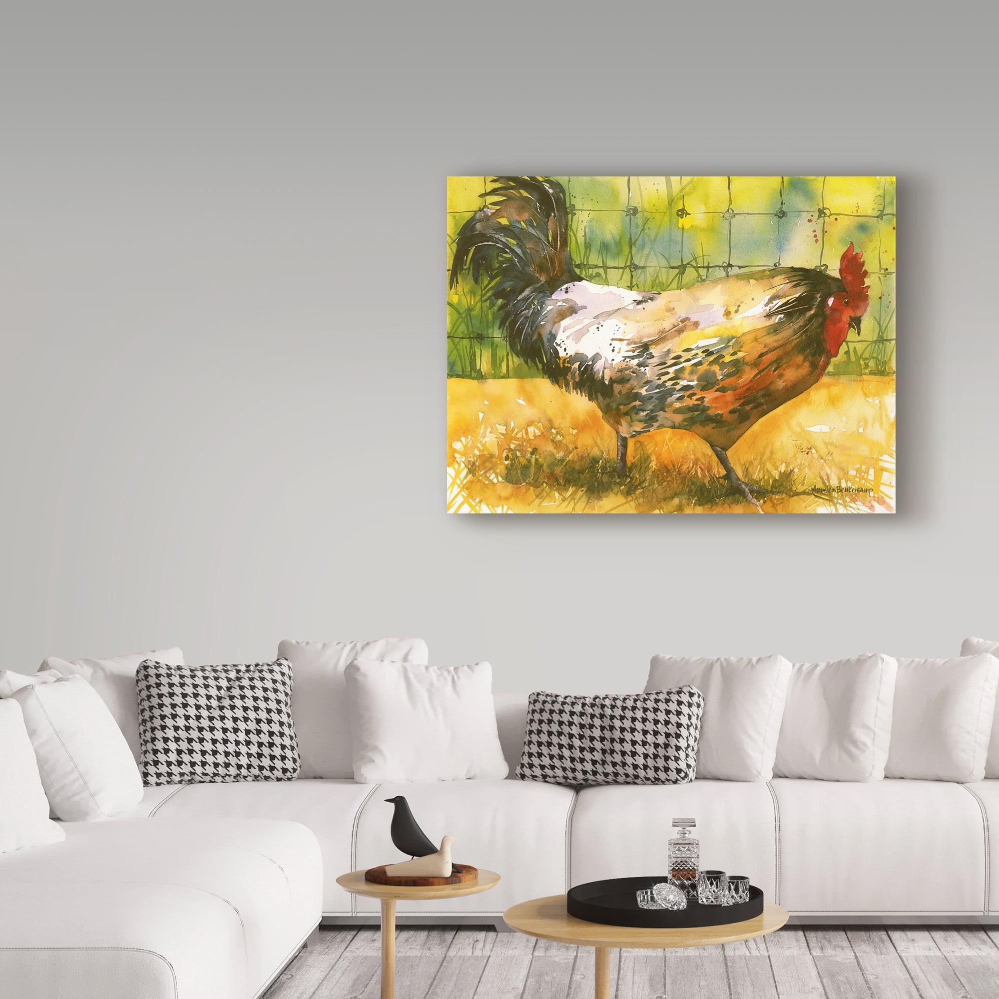 Trademark Fine Art 'Chicken Fence' Canvas Art by Annelein Beukenkamp