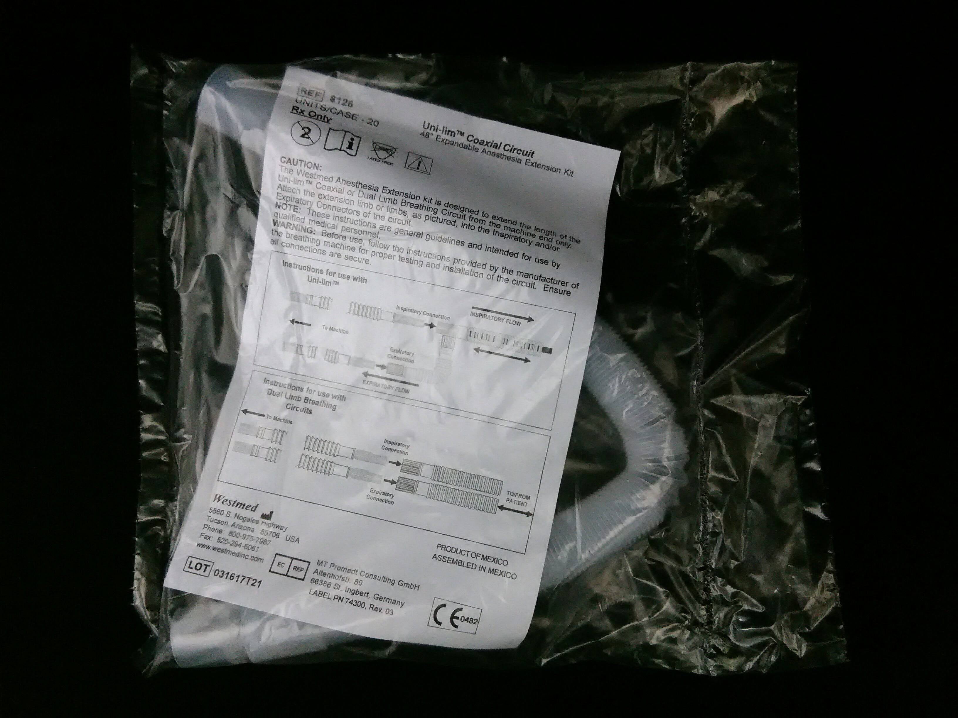 WESTMED 8126 48" Expandable Anesthesia Circuit Extension Kit