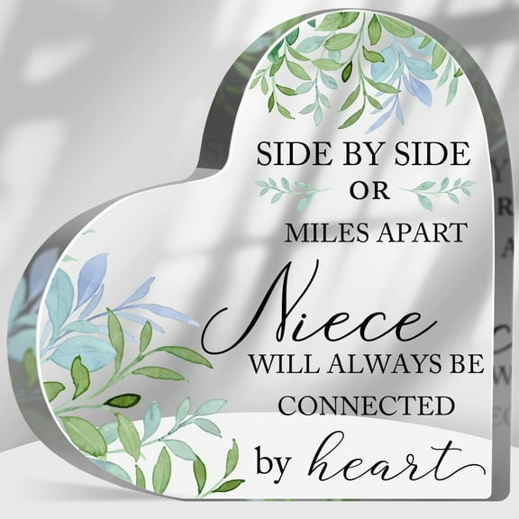 Gifts for Niece Side by Side or Miles Apart Niece Are Always Connected by Heart Acrylic Keepsake Birthday Gift for Niece Best Niece Gifts
