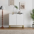 thumbnail image 1 of Moderno blanca wood credenza consola gabinete - buffet sideboard con 2 doors y estante, 1 of 7