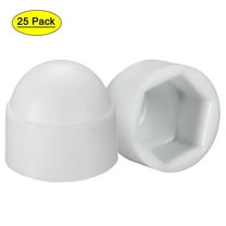 Uxcell Plastic Dome Nut Protection Cap Covers, M8 Nut Cover White 25 Pack