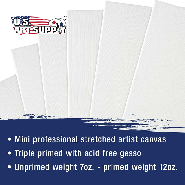 U.S. Art Supply Mini Stretched Canvas 10-Ounce Primed Variety Rectangular  Assortment (8-Mini Canvases -1x2-3/8, 2x2-3/4, 2-3/8x3-1/8, 2-7/8x3-5/8,  3-1/4x4, 3-5/8x4-3/8, 4x4-3/4, 4-3/8x5-1/8 