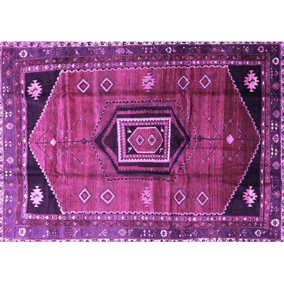 Ahgly Company Indoor Rectangle Persian Purple Traditional Area Rugs, 6' x 9'