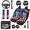Abstract Impasto American Flag Pattern, variant on 14 Pcs Leopard Print Car Interior Accessory Kit, Portable Stylish Car Seat Cover Set, Suitable for Trucks Cars Vans