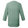 thumbnail image 4 of Ladies' Solid Color V-Neck Three Quarter Sleeve Shirt - Polyester Material - S-XXL, 4 of 4
