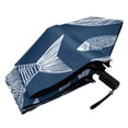 thumbnail image 5 of Dark Blue Background Hand Painted Fishes All Weather Umbrella Triple Folding Parasol 6 Ribs UV Protection Portable, 5 of 8