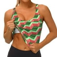 thumbnail image 4 of Lsque Geometric Watermelon Printed Women'S Sports Bra, Compression, Moisture Wicking, High-Impact Sports Bra For Women,Supportive sports bra-Medium, 4 of 9