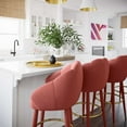 thumbnail image 6 of TOV Furniture Myla Salmon Swivel Velvet Bar Stool with Gold Tipped Legs, 6 of 6