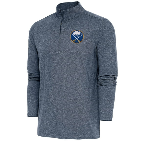 Men's Antigua  Heather Navy Buffalo Sabres Hunk Quarter-Zip Pullover Top