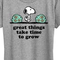 thumbnail image 3 of Peanuts - Great Things Take Time to Grow - Women's Short Sleeve Graphic T-Shirt, 3 of 6
