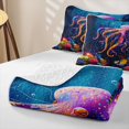 thumbnail image 4 of Erosebridal Marine Octopus Twin Quilt Set, Coastal Wildlife Twin Coverlet Set, Black Reversible 2-Piece, 1 Bedspread and 1 Pillowcase, 4 of 7