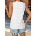 thumbnail image 4 of Women Eyelet Embroidery V Neck Beach Vacation Fashion Boho Sleeveless Tank Top White M, 4 of 6