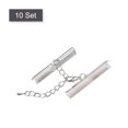 thumbnail image 3 of Unique Bargains 10Set Ribbon Crimp Clamp Ends Lobster Claw Clasps & Chain 40mm Silver Tone for DIY, 3 of 7
