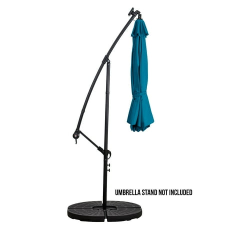 Sun Ray - 10' Offset Aluminum Solar Umbrella - Teal