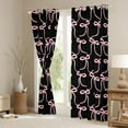 thumbnail image 3 of jejeloiu Ribbon Bow Tie Black Out Curtains,Princess Bowtie Bowknot Curtains Pack of 2 (42x63 Each),Pink Black Bedroom Curtains,Lightweight Room Decorative, 3 of 6