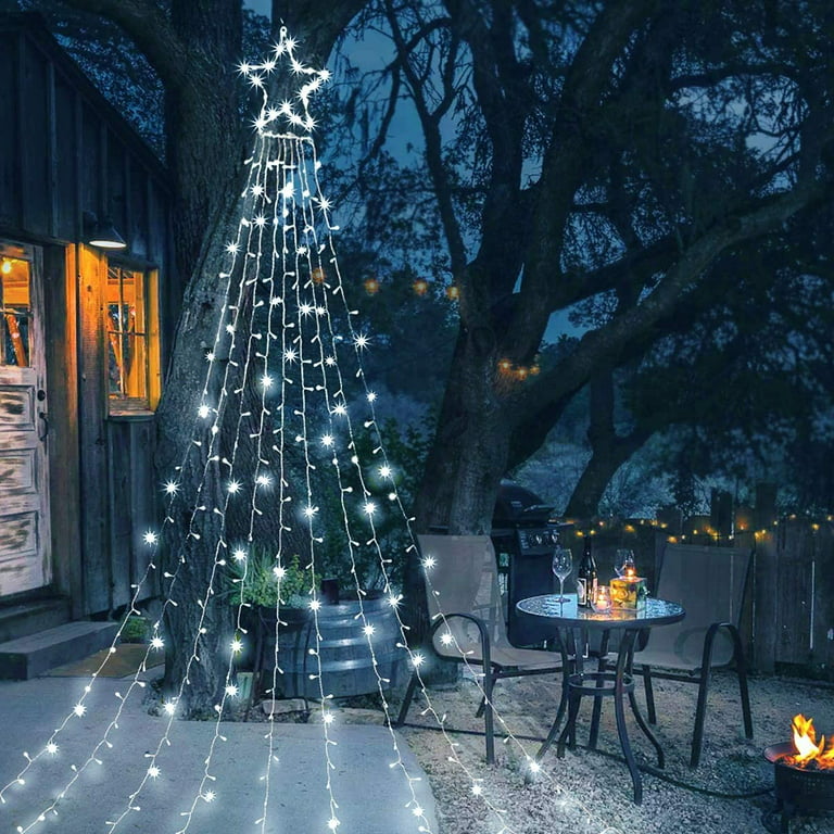 Quntis Christmas Decoration Lights, Star Tree Topper Waterfall String  Lights Outdoor Waterproof 11 M…See more Quntis Christmas Decoration Lights,  Star