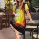 thumbnail image 3 of Easygdp Tennis Ball In Fire And Water para Vestido Transpirable de Mujer, Vestido Suelto de Manga Corta con Pliegues y Bolsillos para el Verano, 3 of 6