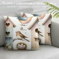 thumbnail image 3 of JRXY Throw Pillow Cover Watercolor Pattern Bird Birdhouse Nest Eggs and Greenery Hand Pillowcase Home Decorative Square Pillow Case Cushion Cover White, 3 of 5