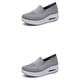 thumbnail image 2 of Qarigey Mocasines con tejido de mosca para mujer, zapatos para caminar, zapatos planos de suela gruesa, zapatos calados informales de malla Gris treinta y seis 2piezas, 2 of 6