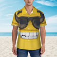 thumbnail image 4 of Daiia Smiling With Sunglasses Hawaiian Shirt for Men Gentle Cotton Regular Short Sleeve Casual-Large, 4 of 9